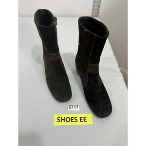 Womans AquaTalia 8 Brown Black Suede Lined Wedge Ankle Boots